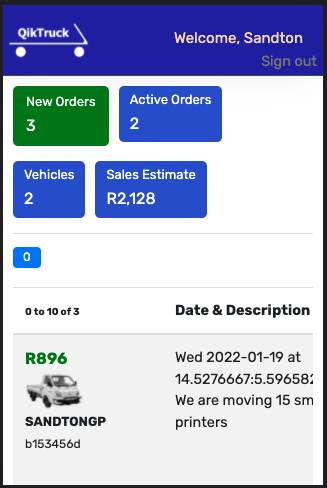dashboard new job